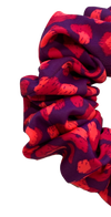 Purple & hot coral  Multi Color Jumbo Scrunchie