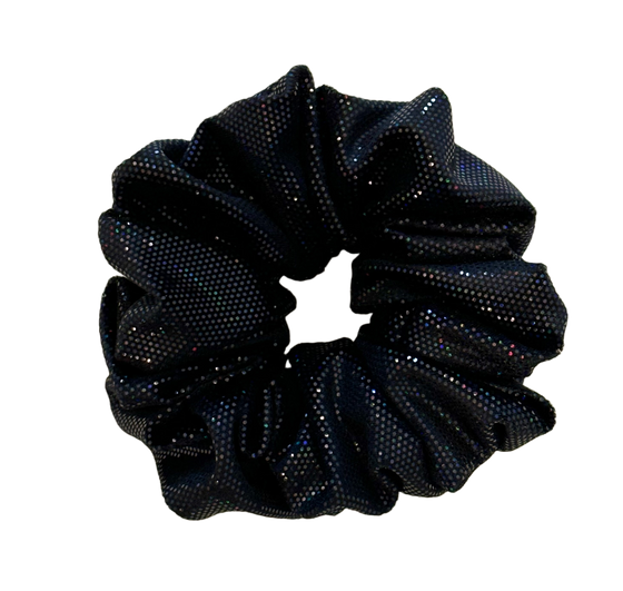 Black Holographic Dot Jumbo Scrunchie