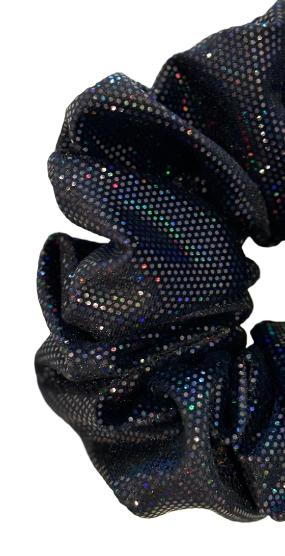 Black Holographic Dot Jumbo Scrunchie