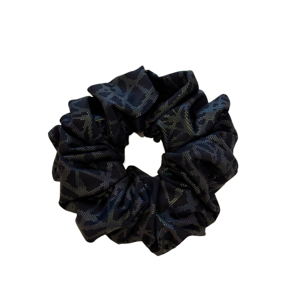 Black Reflective Geometric Jumbo Scrunchie