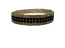  Blue and Clear Rhinestone Stretch Bracelet