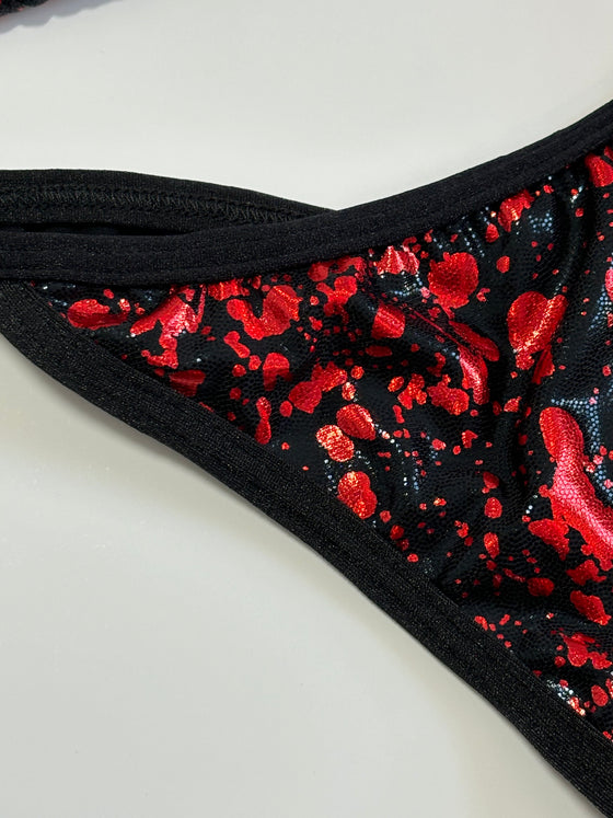 Red & Black Splatter Posing Suit