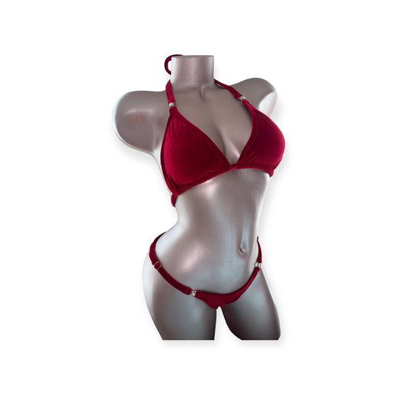 Deep Red Velvet Posing Suit